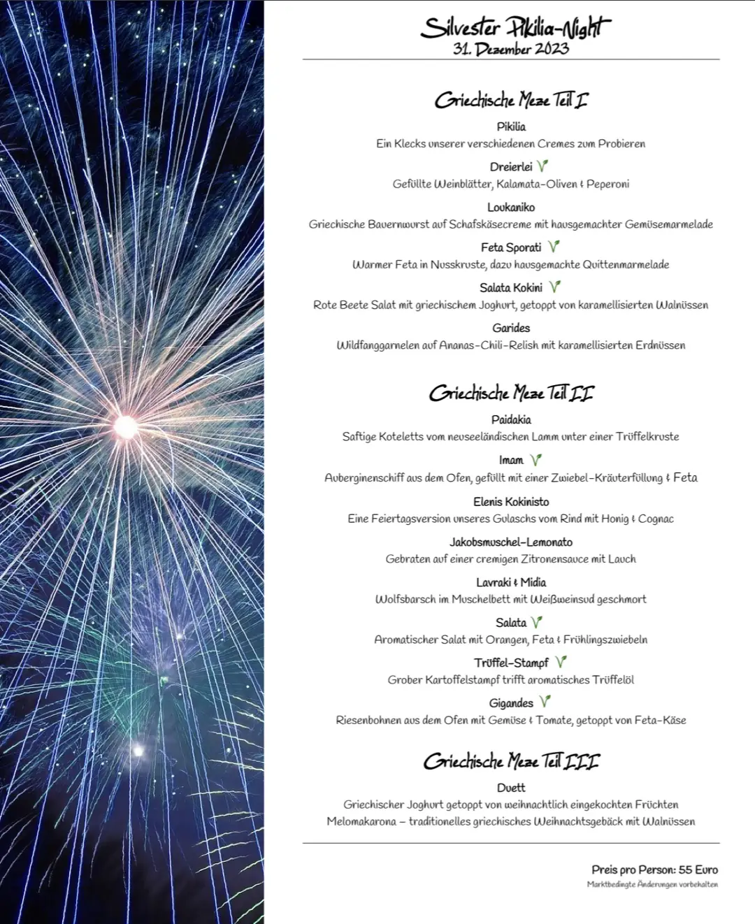 Silvester Menü Silvester Menü
