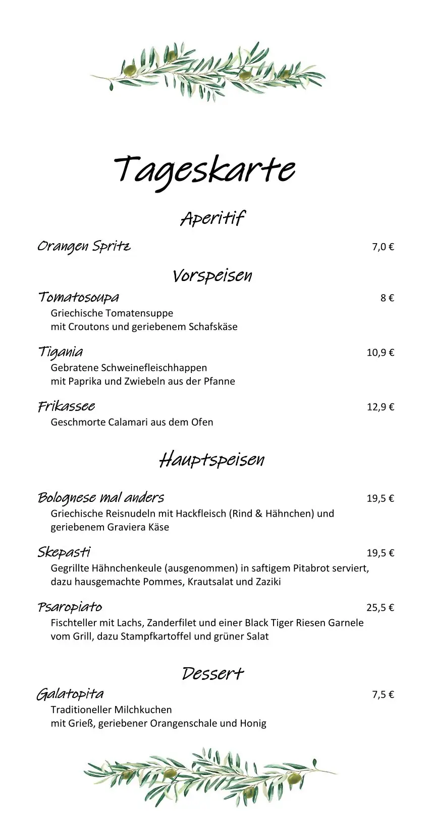 Wochenkarte 260303 Wochenkarte