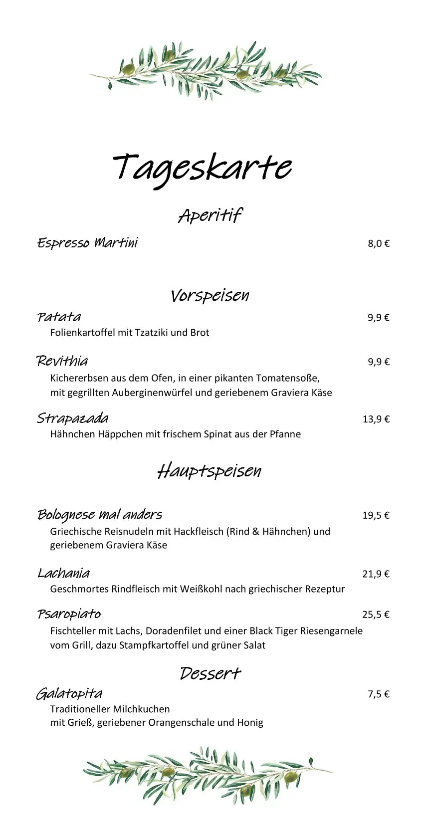 Wochenkarte 260324 Wochenkarte